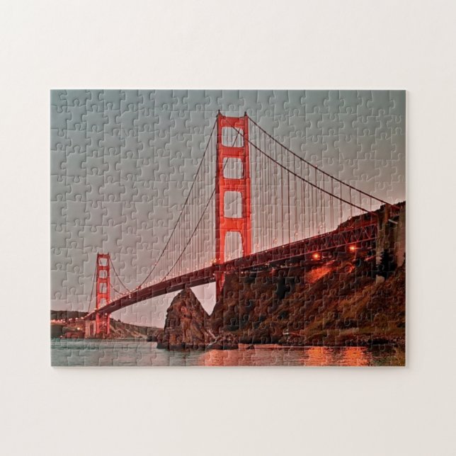 Golden gate bridge bei Sun unten Puzzle (Horizontal)