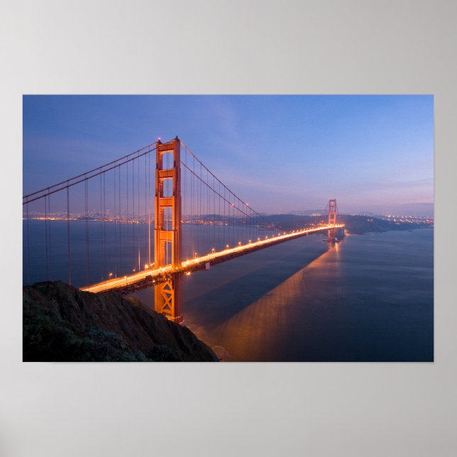 Golden Gate Bridge bei Sunset Poster (Vorne)