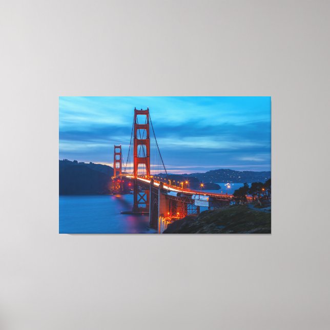 Golden Gate Bridge bei Twilight Leinwanddruck (Vorderseite)