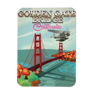 Golden Gate Bridge Cartoon Magnet
