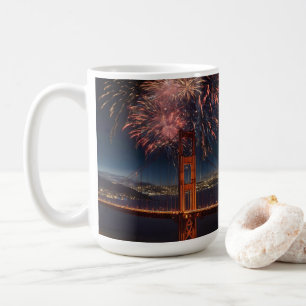 Golden Gate Bridge Feuerwerk Unabhängigkeitstag, Kaffeetasse