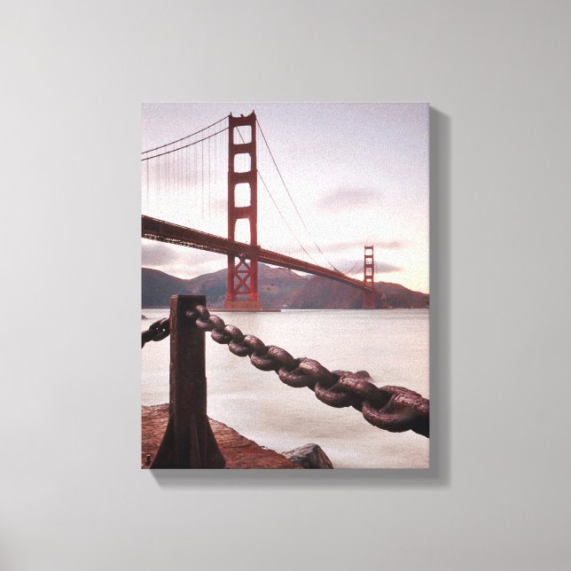 Golden Gate Bridge gegen Berge Leinwanddruck (Vorderseite)
