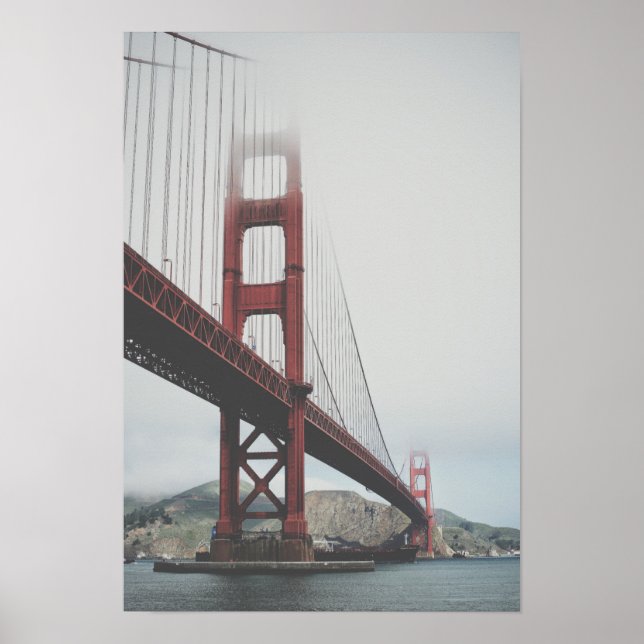 Golden Gate Bridge im Nebel Poster (Vorne)