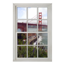Golden Gate Bridge Imitate - Fake Weißes Fenster