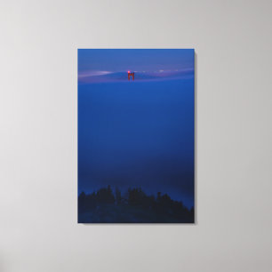 Golden Gate Bridge in Nebel bei Nacht Leinwanddruck