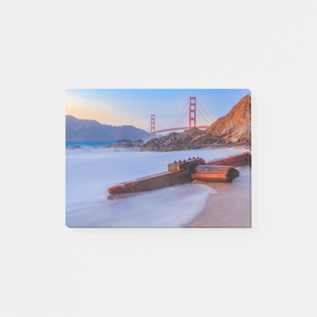 Golden Gate Bridge in San Francisco, Baker Beach Post-it Klebezettel (Vorderseite)