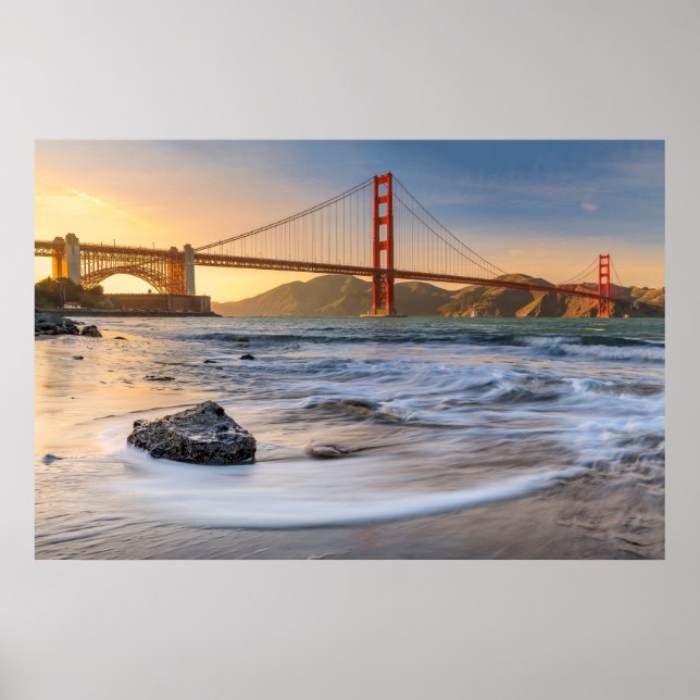 Golden Gate Bridge in San Francisco bei Sonnenunte Poster (Vorne)