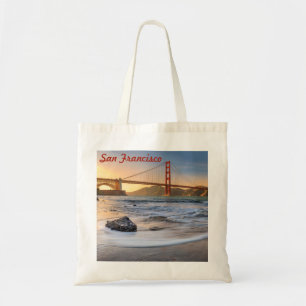 Golden Gate Bridge in San Francisco bei Sonnenunte Tragetasche