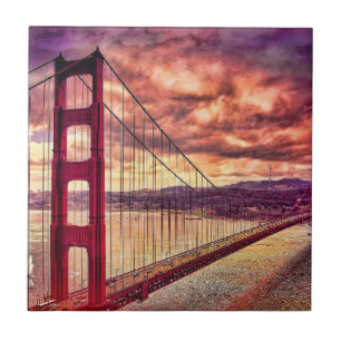Golden gate bridge in San Francisco, Kalifornien Fliese