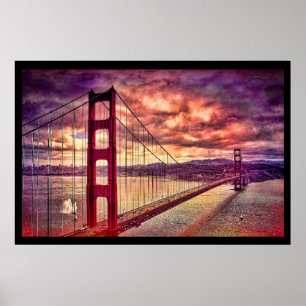 Golden Gate Bridge in San Francisco, Kalifornien. Poster