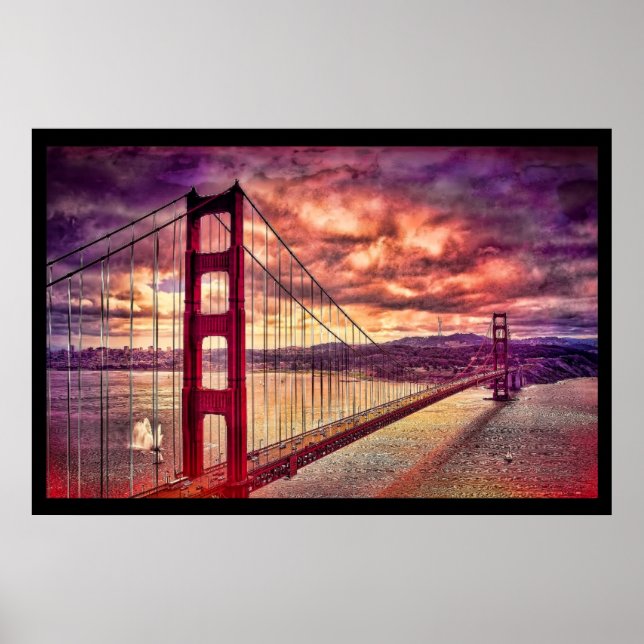 Golden Gate Bridge in San Francisco, Kalifornien. Poster (Vorne)