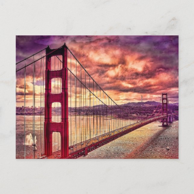 Golden Gate Bridge in San Francisco, Kalifornien. Postkarte (Vorderseite)