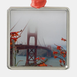 Golden Gate Bridge mit Orange Blume Ornament Aus Metall