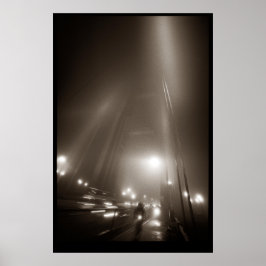 Golden Gate Bridge mit Road Biker im Nebel Poster