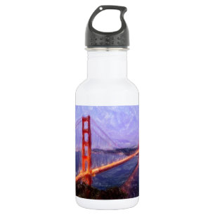 Golden Gate Bridge - Mixed Media Malerei Trinkflasche