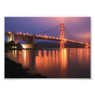 Golden gate bridge nachts fotodruck