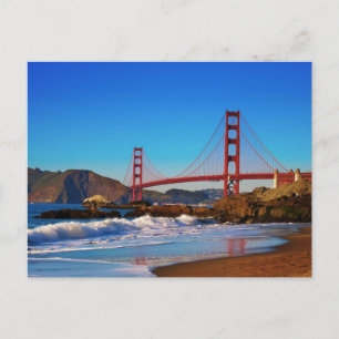 Golden Gate Bridge Nahaufnahme von Baker Beach Postkarte
