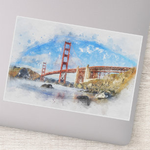 Golden Gate Bridge Pastell in San Francisco Aufkleber