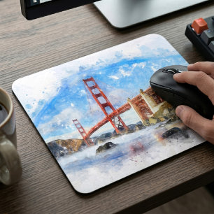 Golden Gate Bridge Pastell in San Francisco Mousepad