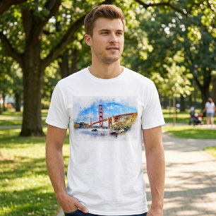 Golden Gate Bridge Pastell in San Francisco T-Shirt