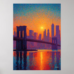 Golden Gate Bridge Pointillismus San Francisco  Poster
