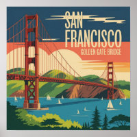 Golden Gate Bridge Poster | San Francisco Vintage