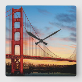 Golden Gate Bridge Quadratische Wanduhr