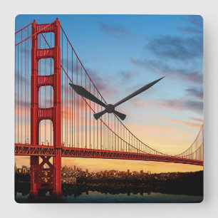 Golden Gate Bridge Quadratische Wanduhr