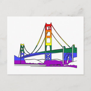 Golden Gate Bridge Rainbow Pride Postkarte