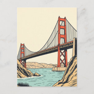 Golden Gate Bridge Reise San Francisco Postkarte