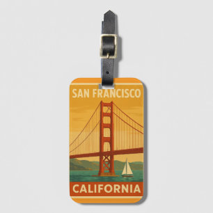 Golden Gate Bridge Retro – San Francisco Reisegepä Gepäckanhänger