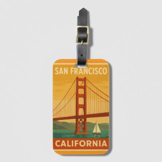 Golden Gate Bridge Retro – San Francisco Reisegepä Gepäckanhänger