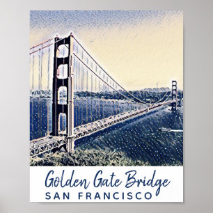 Golden Gate Bridge San Francisco Aquarell-Kunst Poster