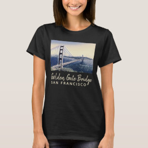 Golden Gate Bridge San Francisco Aquarell-Kunst T-Shirt