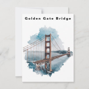 Golden Gate Bridge San Francisco Aquarell  Postkarte
