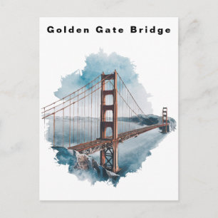Golden Gate Bridge San Francisco Aquarell Postkarte