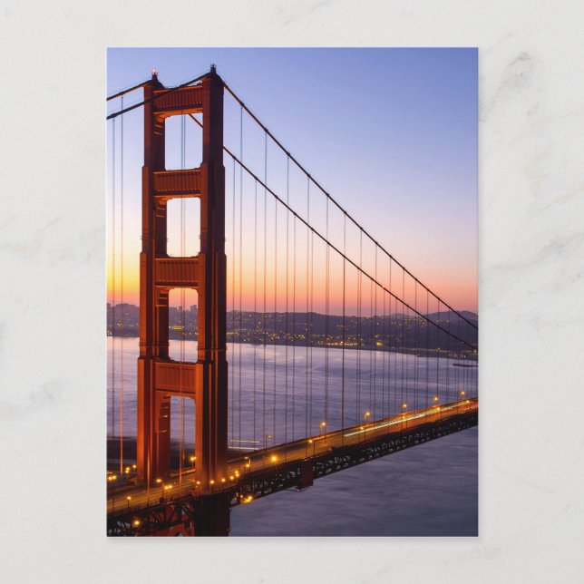 Golden Gate Bridge San Francisco bei Sonnenaufgang Postkarte (Vorderseite)