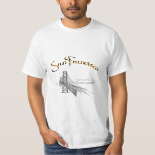Golden Gate Bridge, San Francisco, CA Gray/Gold T- T-Shirt