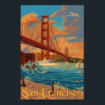 Golden Gate Bridge - San Francisco, CA Poster<br><div class="desc">Here is one of our Vintage-Style Travel Posters of an Historic Landmark in San Francisco, the City by the Bay. All designs are custom made to resemble posters of the early 1900's. These pieces of artwork carry high detail, deep color, and our careful attention to quality.</div>