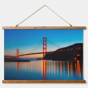 Golden Gate Bridge San Francisco California Wandteppich Mit Holzrahmen