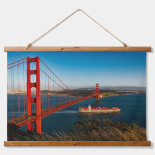 Golden Gate Bridge San Francisco California Wandteppich Mit Holzrahmen