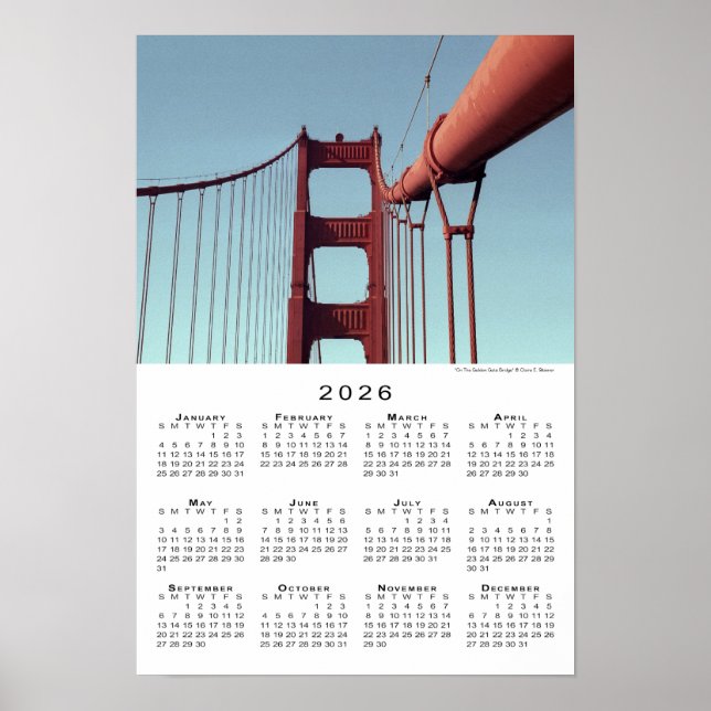 Golden Gate Bridge San Francisco - Kalender 2026 Poster (Vorne)
