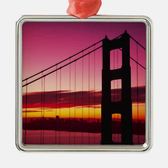 Golden Gate Bridge, San Francisco, Kalifornien, 6 Silbernes Ornament (Vorne)