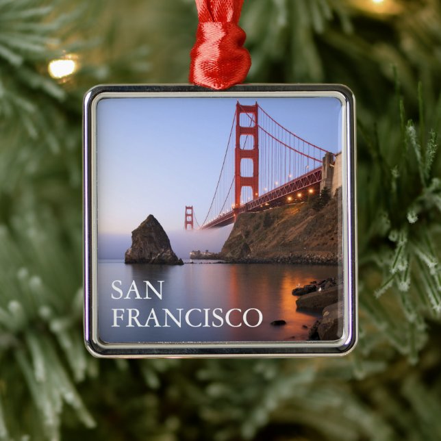 Golden Gate Bridge | San Francisco Kalifornien Ornament Aus Metall (Baum)