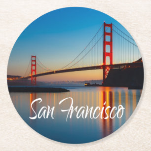 Golden Gate Bridge, San Francisco, Kalifornien, US Runder Pappuntersetzer