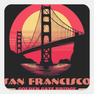 Golden Gate Bridge San Francisco Kalifornien USA Quadratischer Aufkleber