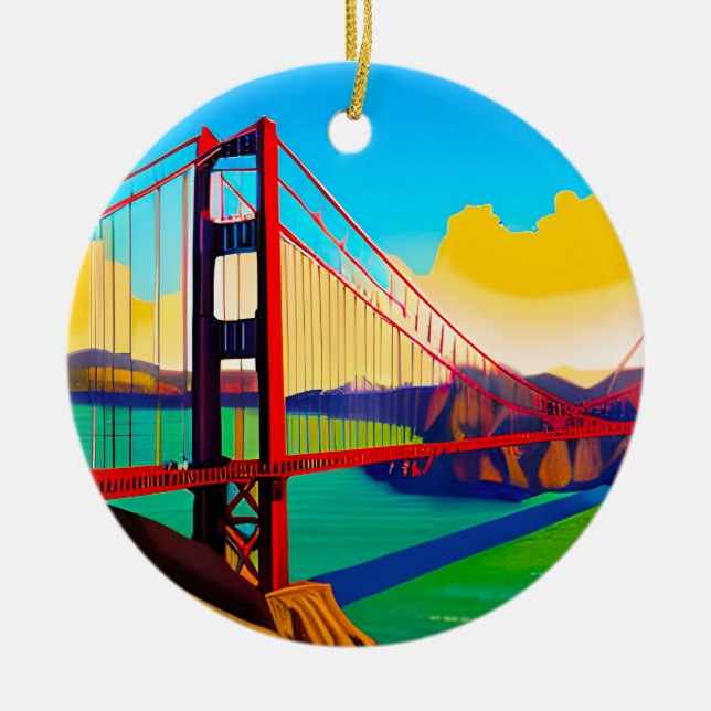 Golden Gate Bridge, San Francisco Keramik Ornament (Vorne)