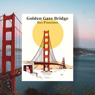 Golden Gate Bridge San Francisco Minimalistisch Postkarte