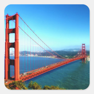 Golden Gate Bridge - San Francisco Quadratischer Aufkleber