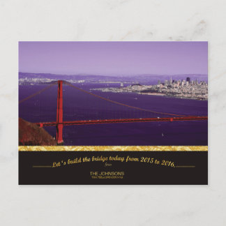 Golden Gate Bridge & San Francisco Skyline Feiertagspostkarte